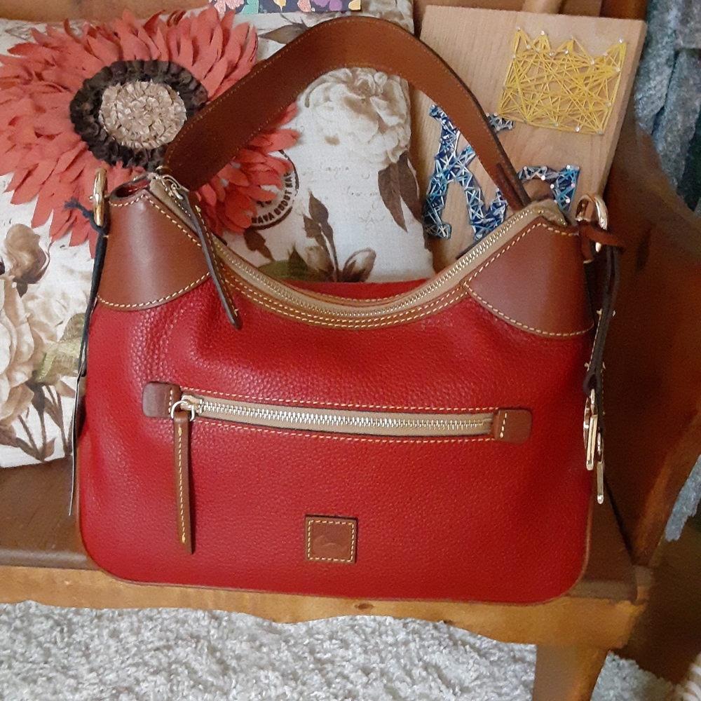 Dooney & Bourke Red and Brown Shoulder Bag Brand New